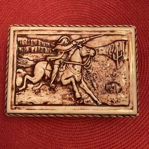 Hershey Mold Ceramic Keepsake Box - Western Scene - Vintage 1981